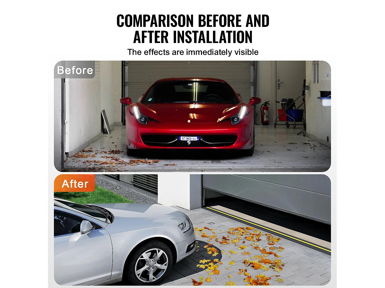 Bande d'Étanchéité SucceBuy de Seuil et de Bas de Porte de Garage de 488cm, PVC Imperméable Universel