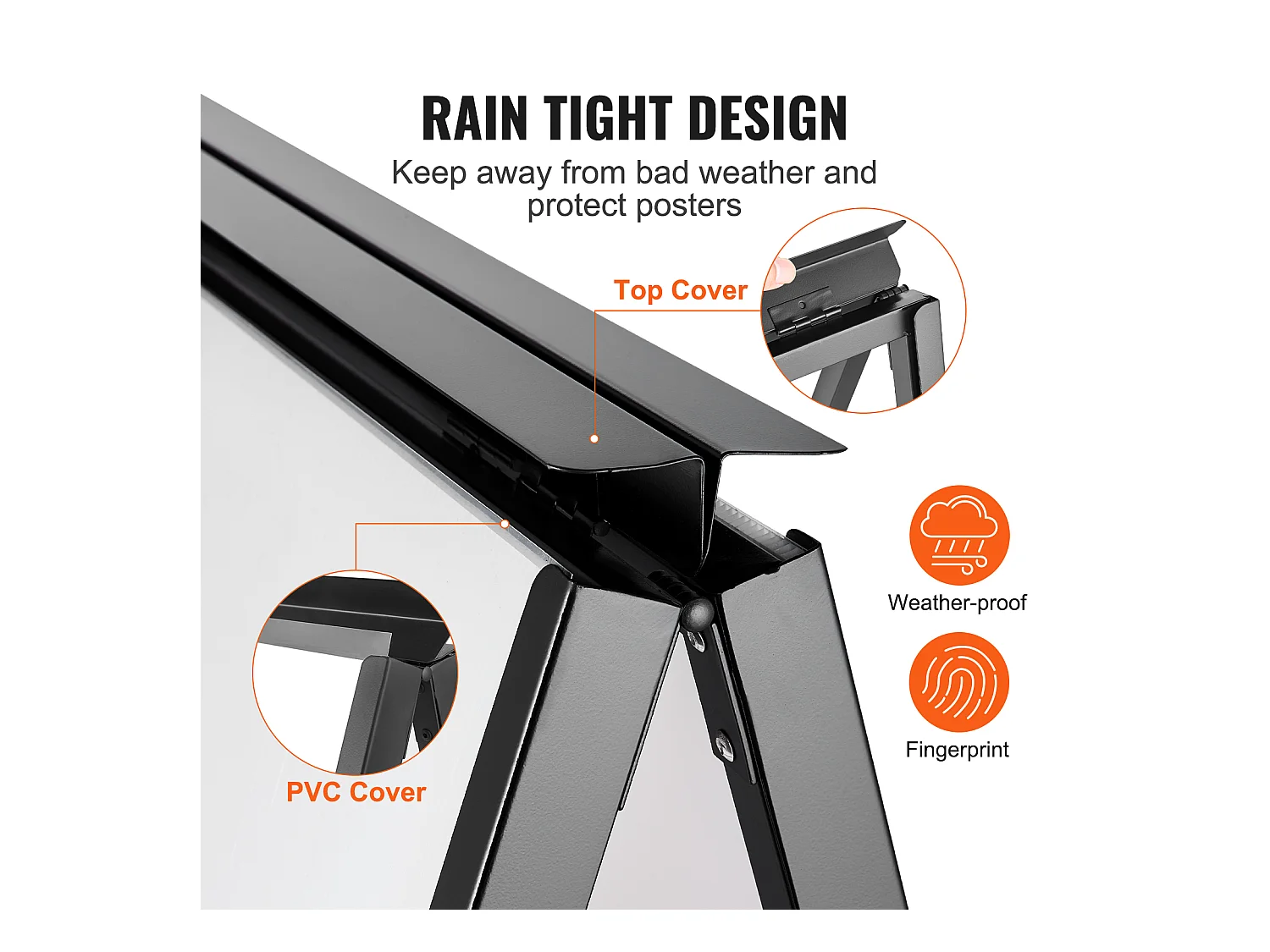Panneau de Trottoir Extérieur SucceBuy, en Forme de A, 61 x 91 cm, Facile à Ranger et à Transporter