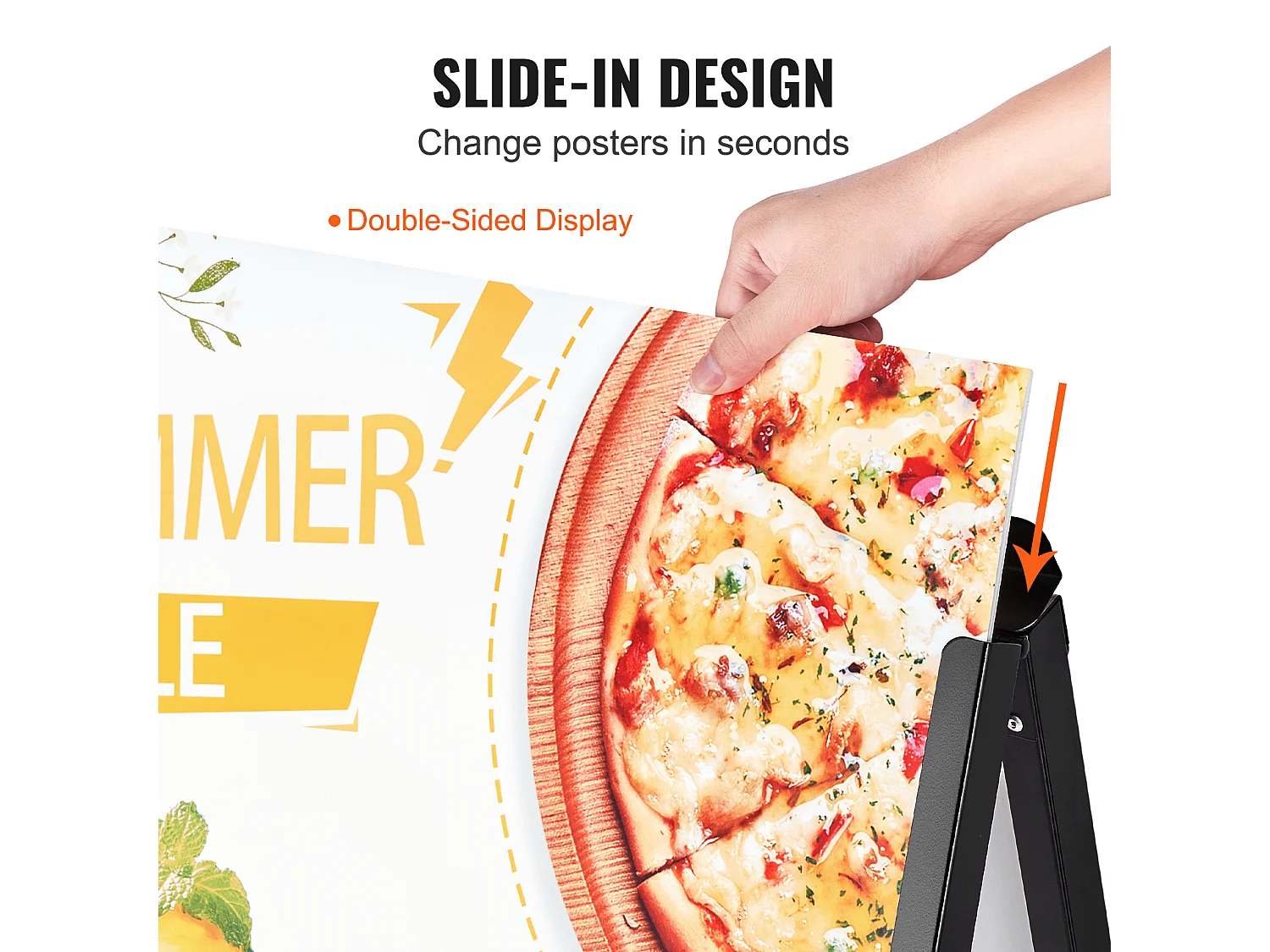 Panneau de Trottoir Extérieur SucceBuy, en Forme de A, 61 x 91 cm, Facile à Ranger et à Transporter