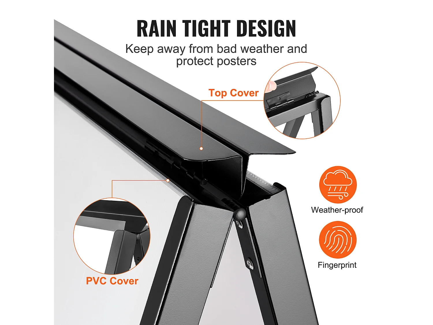 Panneau de Trottoir Extérieur SucceBuy, en Forme de A, 61 x 91 cm, Facile à Ranger et à Transporter