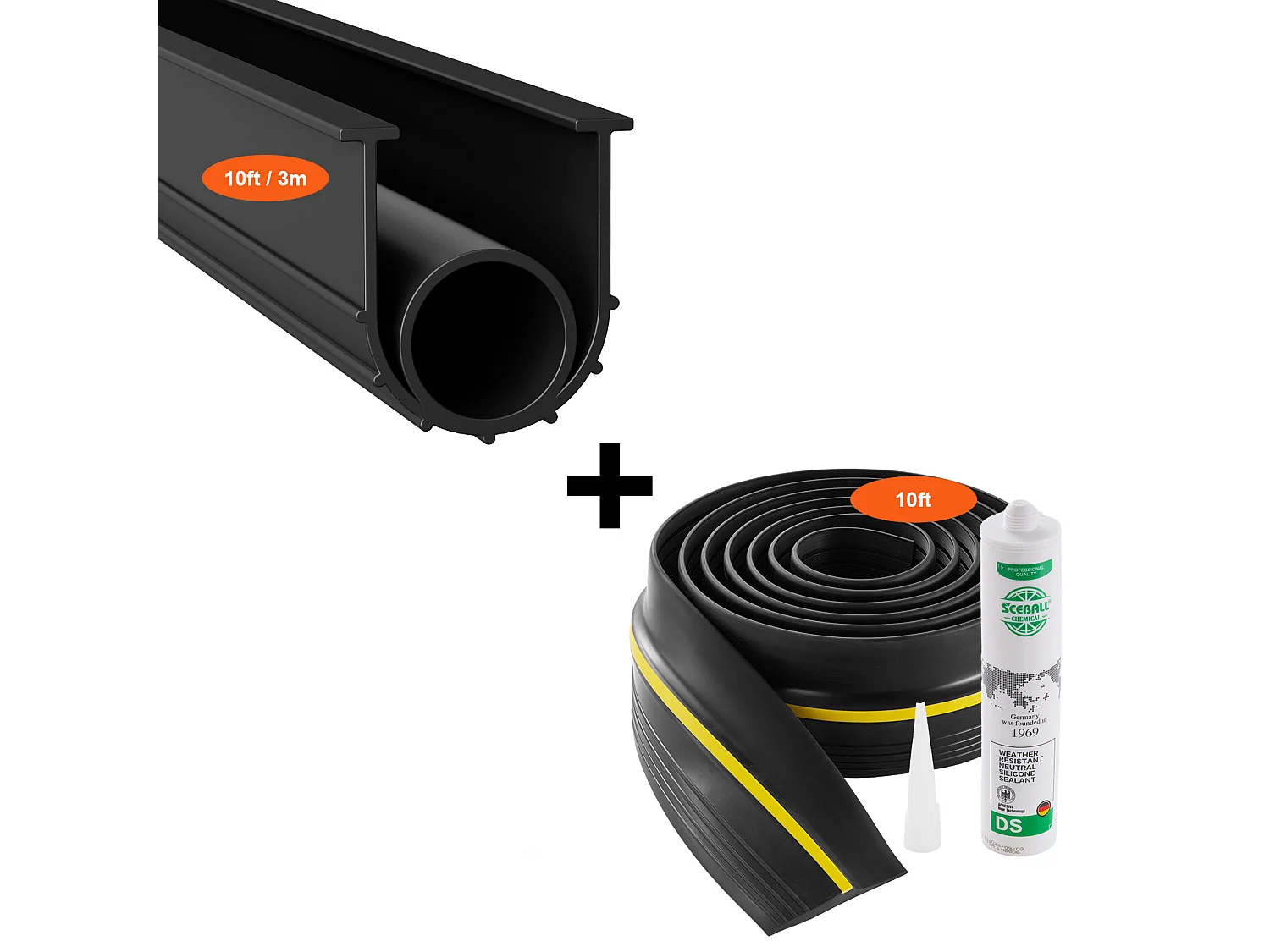 Kit de Joints de Seuil et de Bas de Porte de Garage SucceBuy 305cm - PVC de Qualité Supérieure pour une Protection Ultime