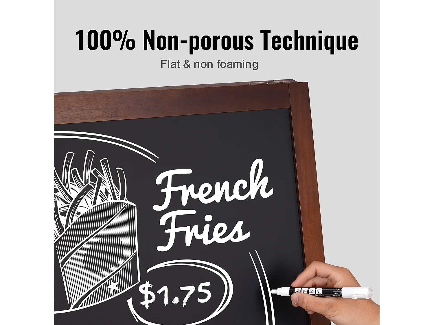 Tableau à Craie Menu Display SucceBuy, Bois A-Frame, 50,8 x 101,6 cm, Chevalet de Trottoir