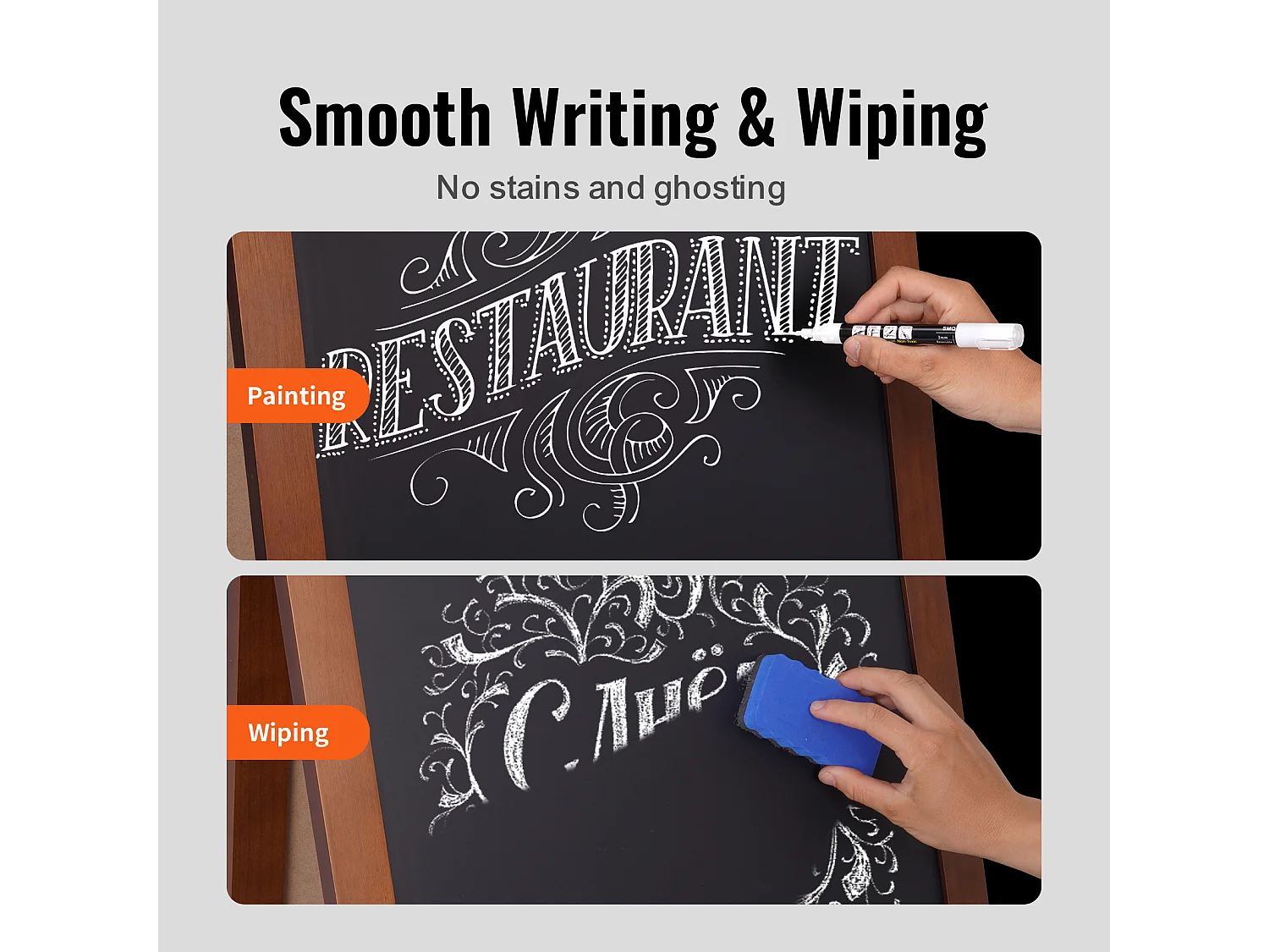 Tableau à Craie Menu Display SucceBuy, Bois A-Frame, 50,8 x 101,6 cm, Chevalet de Trottoir