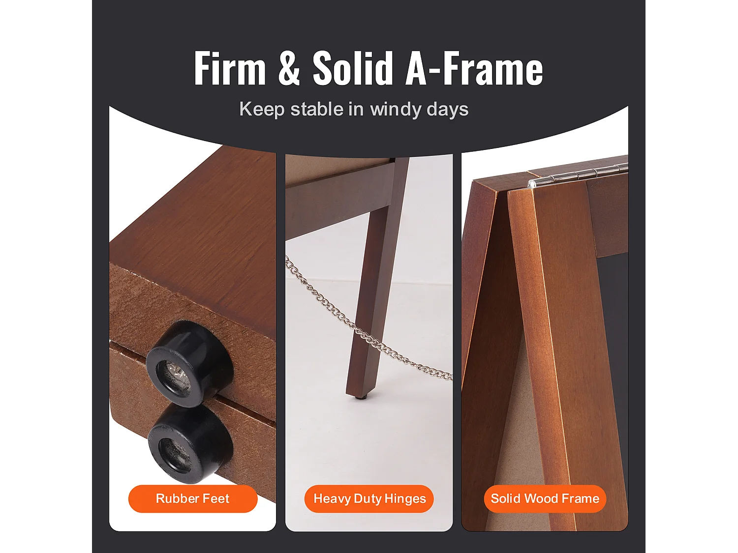 Tableau à Craie Menu Display SucceBuy, Bois A-Frame, 50,8 x 101,6 cm, Chevalet de Trottoir