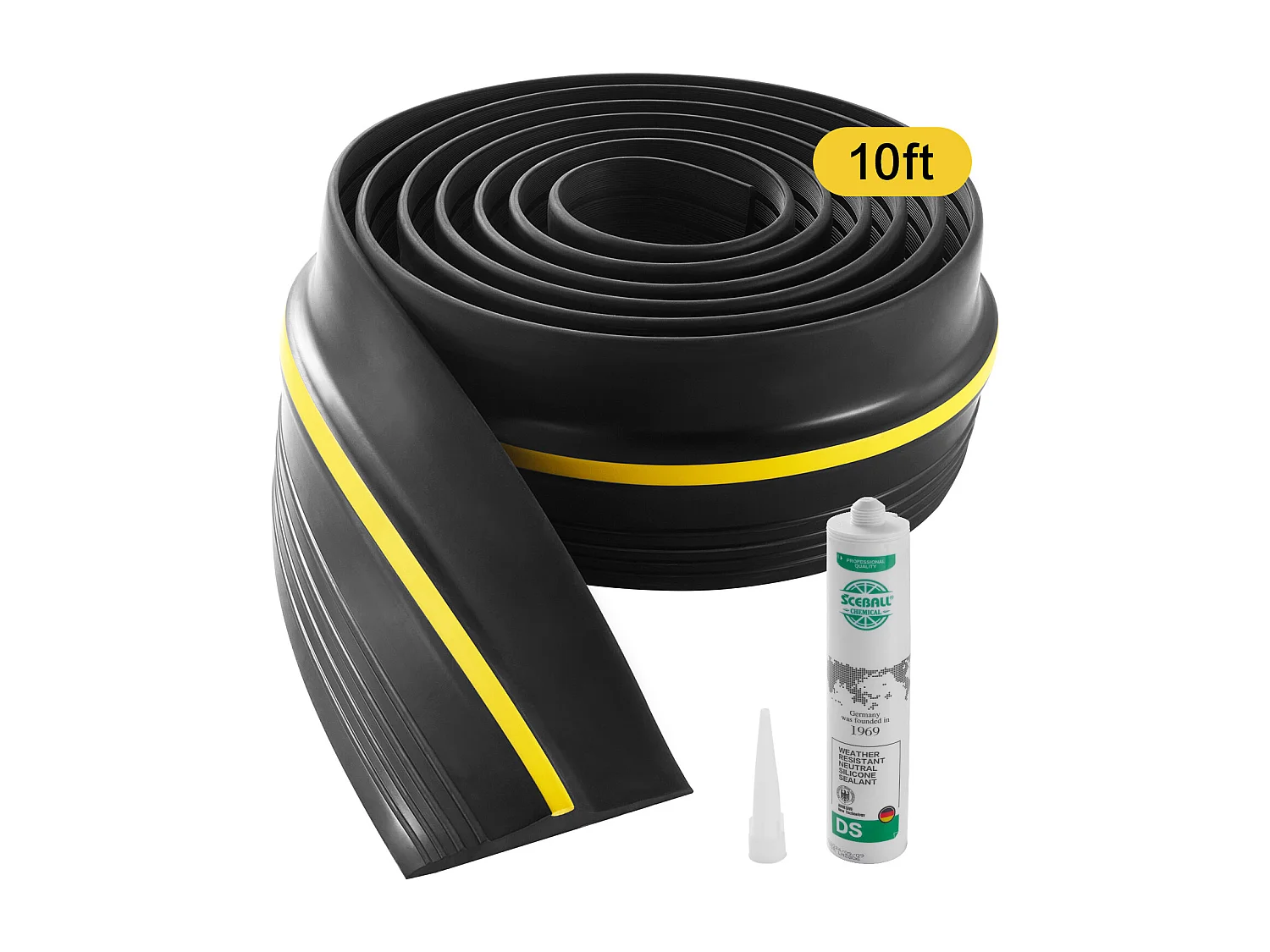 Bande d'Étanchéité SucceBuy pour Seuil de Porte de Garage de 305cm, Fond Universel en PVC Imperméable