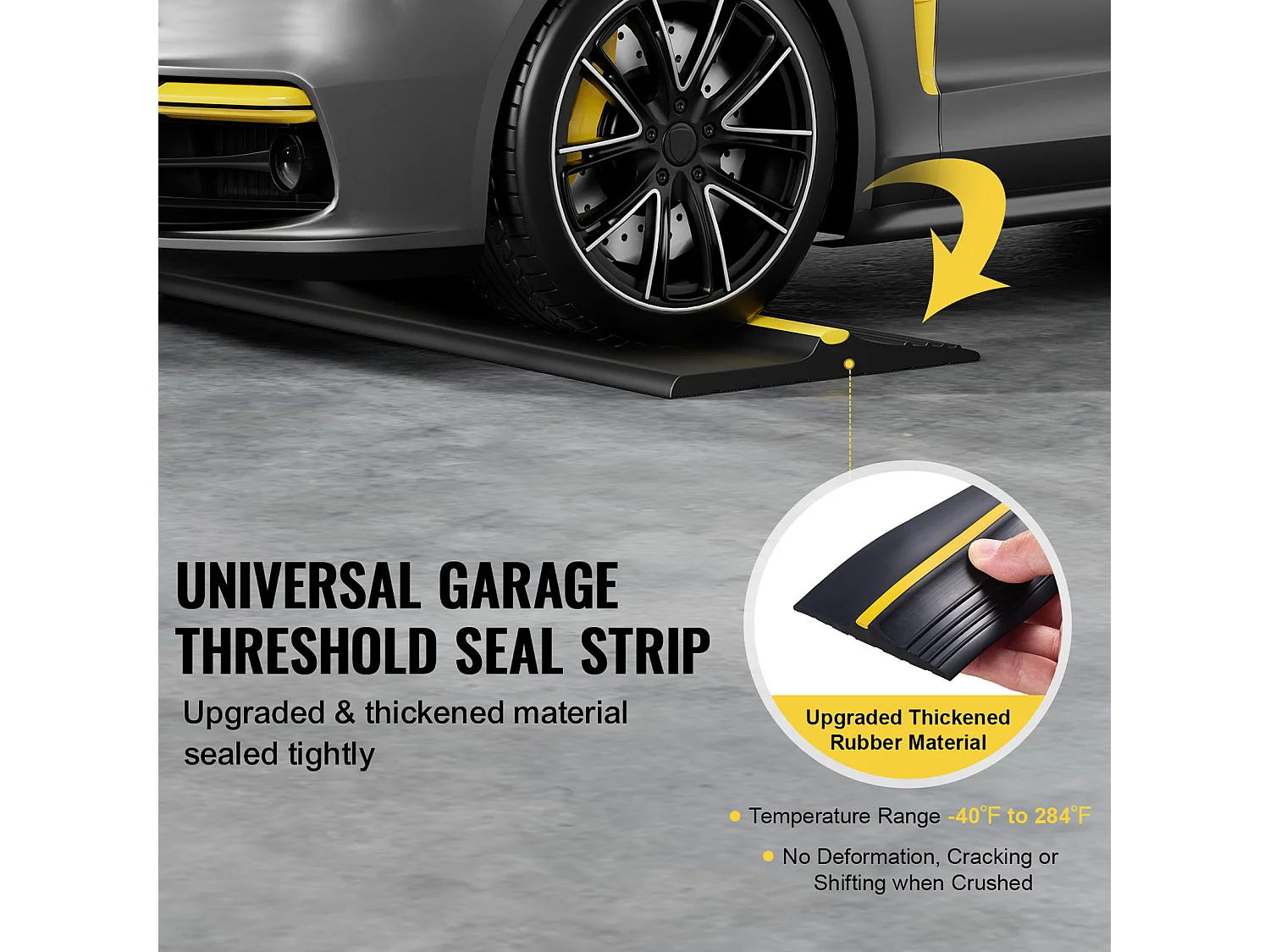 Bande d'Étanchéité SucceBuy pour Seuil de Porte de Garage de 305cm, Fond Universel en PVC Imperméable