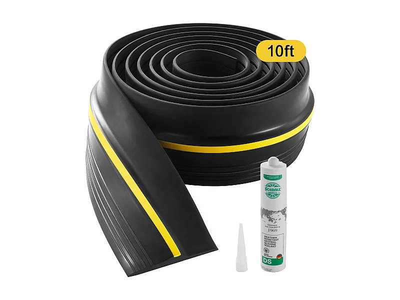 Bande d'Étanchéité SucceBuy pour Seuil de Porte de Garage de 305cm, Fond Universel en PVC Imperméable