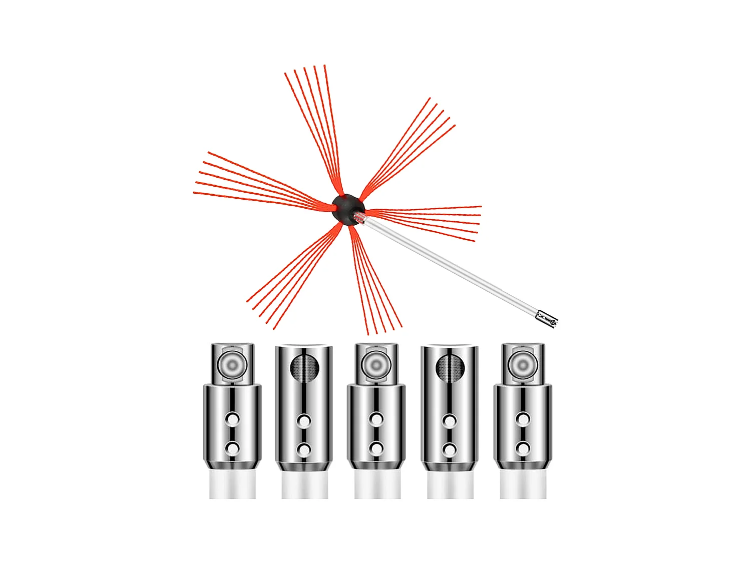 Brosse de Cheminée Kit SucceBuy, 51 cm, Kit de Nettoyage pour Mangeoire à Suie