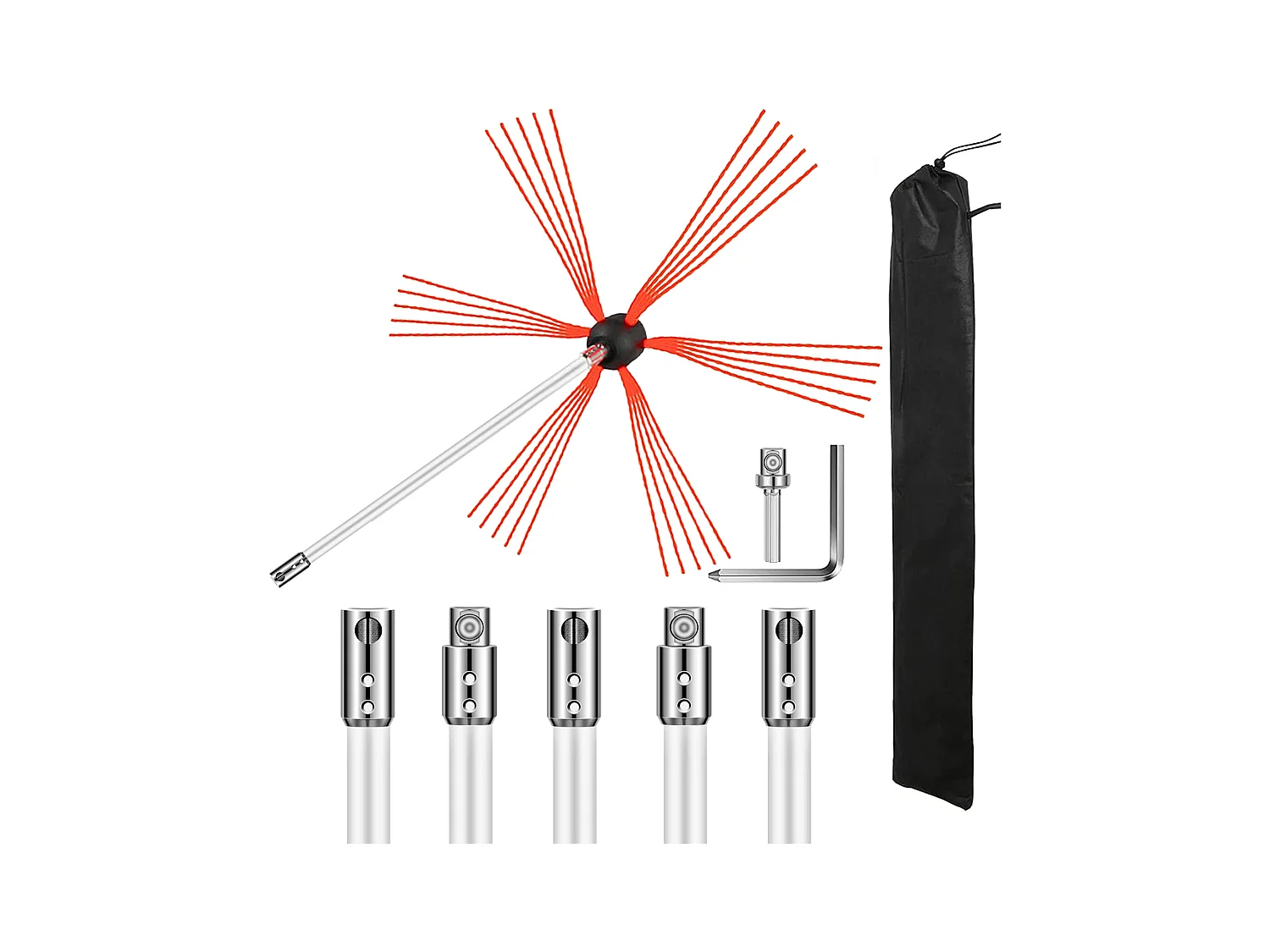 Brosse de Cheminée Kit SucceBuy, 51 cm, Kit de Nettoyage pour Mangeoire à Suie