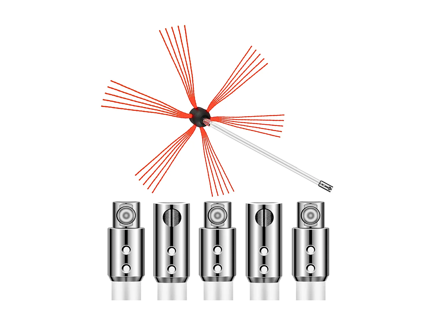 Brosse de Cheminée Kit SucceBuy, 51 cm, Kit de Nettoyage pour Mangeoire à Suie