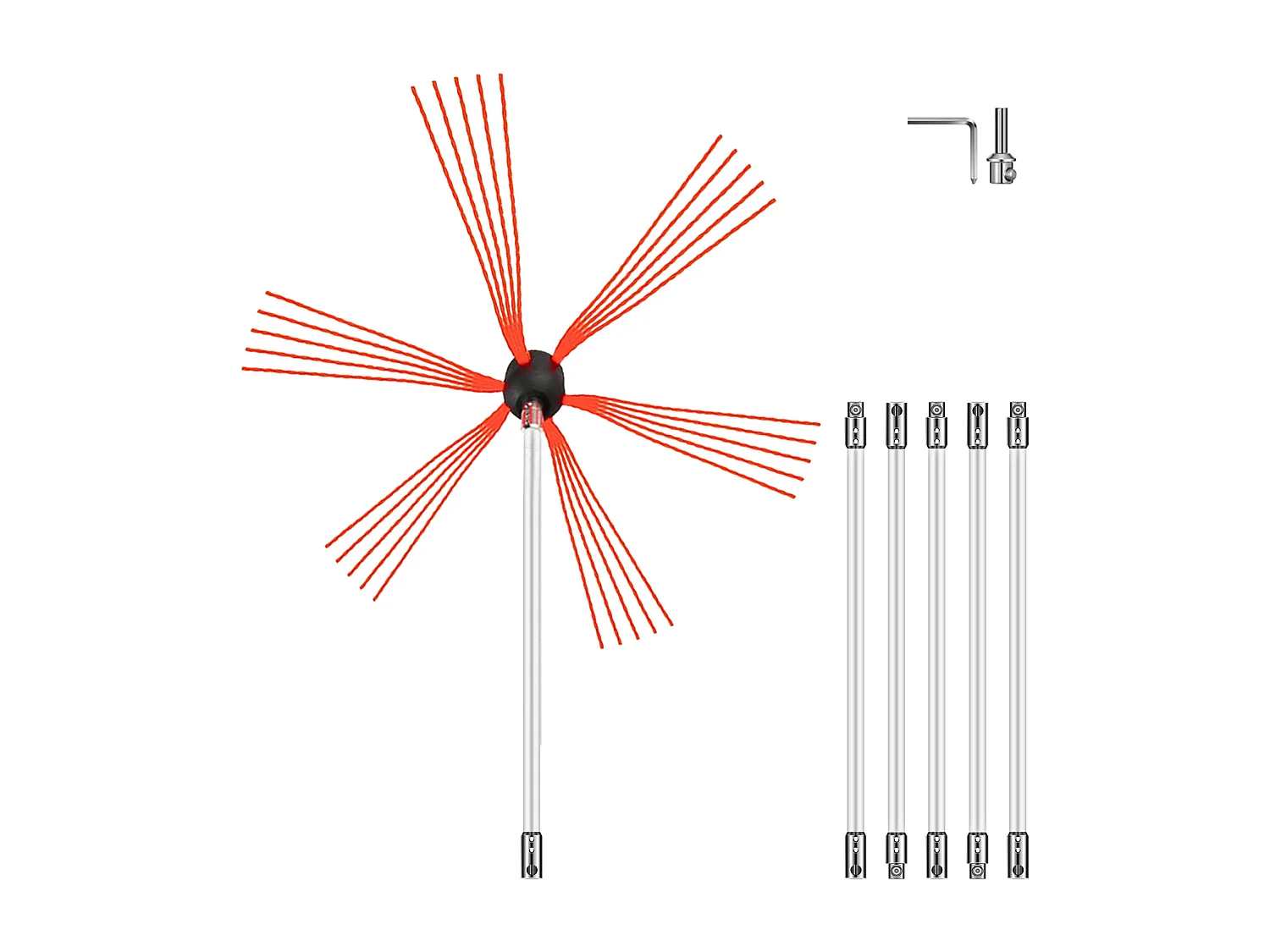 Brosse de Cheminée Kit SucceBuy, 51 cm, Kit de Nettoyage pour Mangeoire à Suie