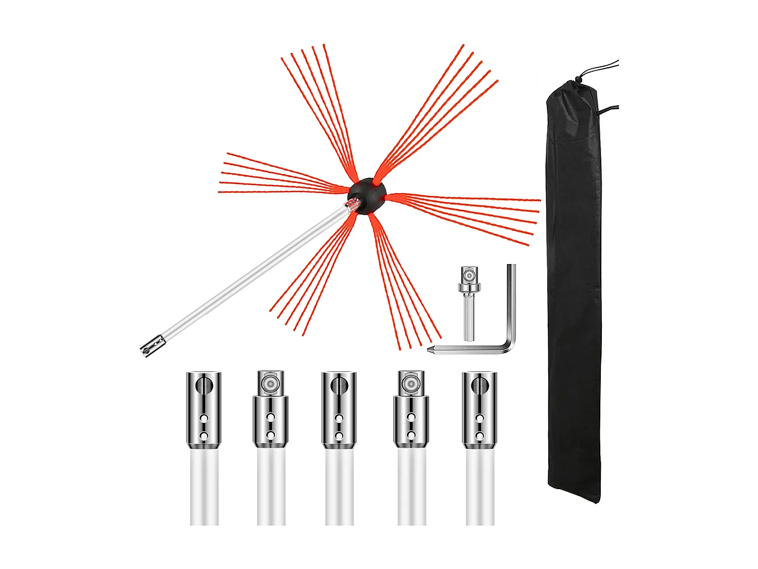 Brosse de Cheminée Kit SucceBuy, 51 cm, Kit de Nettoyage pour Mangeoire à Suie
