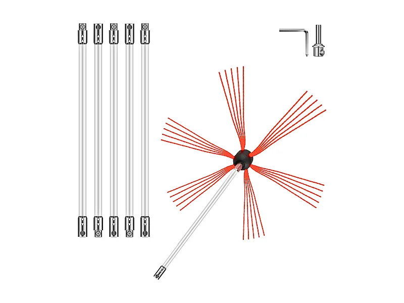Brosse de Cheminée Kit SucceBuy, 51 cm, Kit de Nettoyage pour Mangeoire à Suie