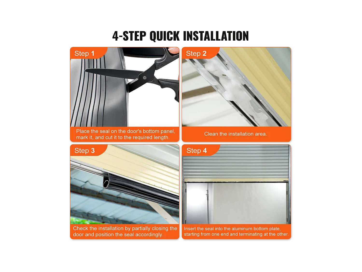 Bande d'Étanchéité SucceBuy de Garage Noirs - 305cm, Extrémité en T de 12.7/40.6cm, Bande en Caoutchouc Inférieure