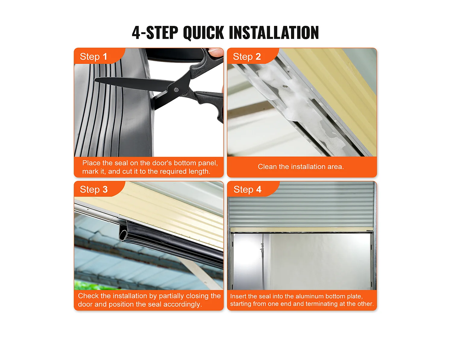 Bande d'Étanchéité SucceBuy de Garage Noirs - 305cm, Extrémité en T de 12.7/40.6cm, Bande en Caoutchouc Inférieure