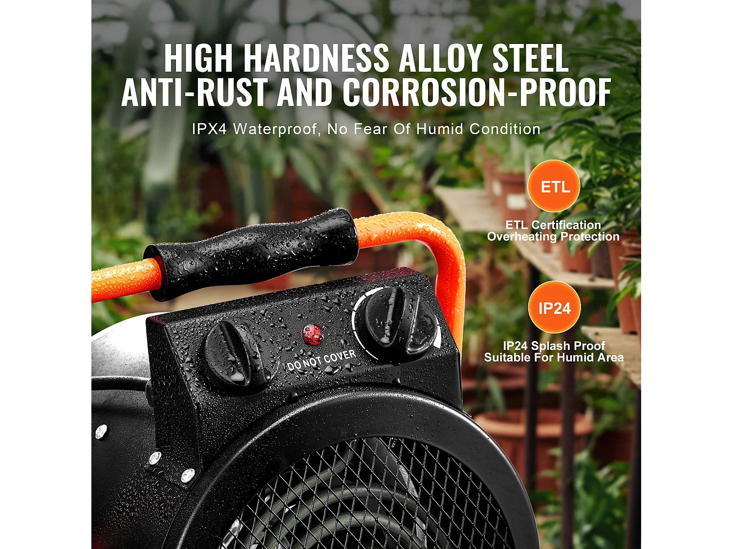 Chauffage de Serre SucceBuy 2000 W Chauffage Rapide avec Protection Contre la Surchauffe Étanche