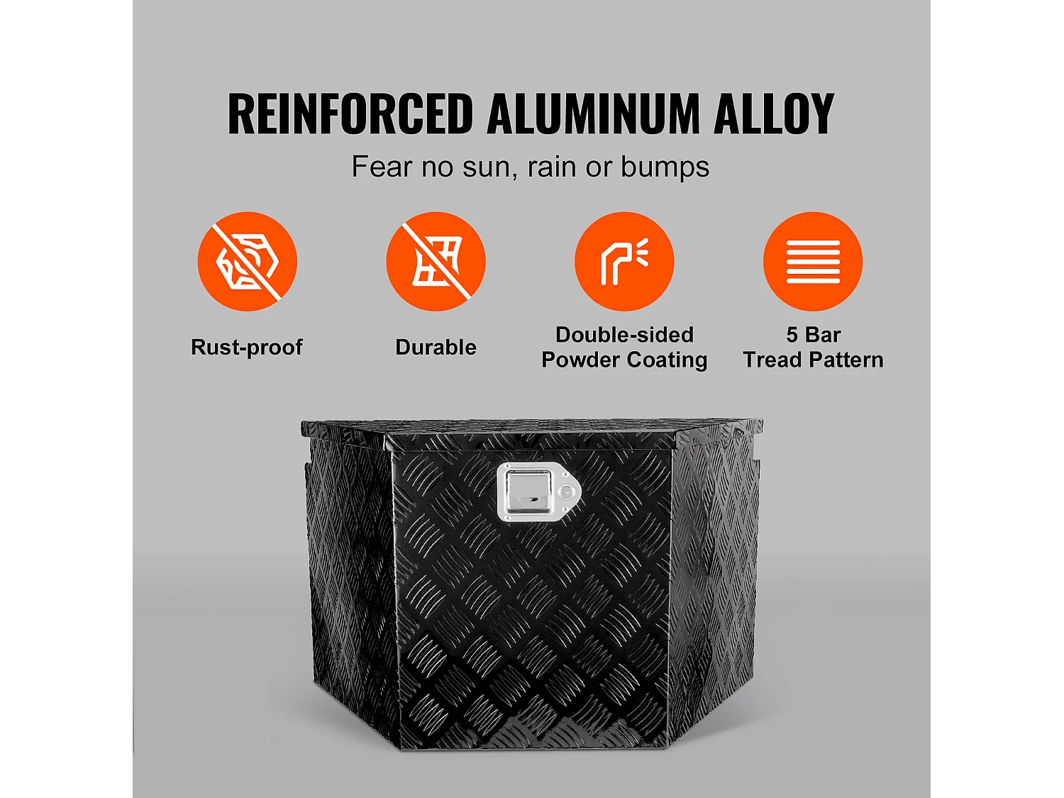 Scatola Porta Attrezzi per Rimorchio SucceBuy, 99 x 42 x 30 cm, in Lega di Alluminio e Chiavi di Chiusura