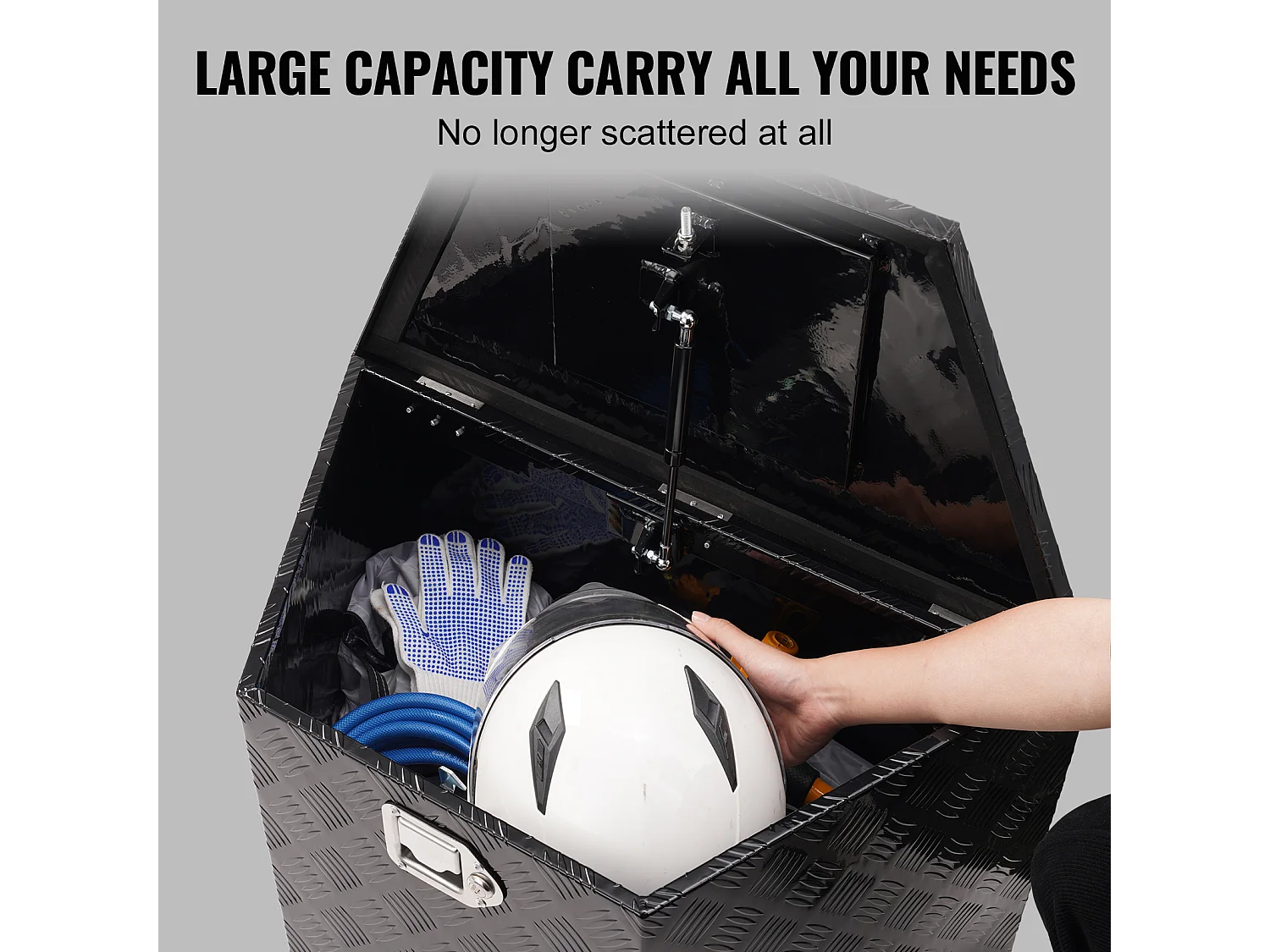 Scatola Porta Attrezzi per Rimorchio SucceBuy, 99 x 42 x 30 cm, in Lega di Alluminio e Chiavi di Chiusura