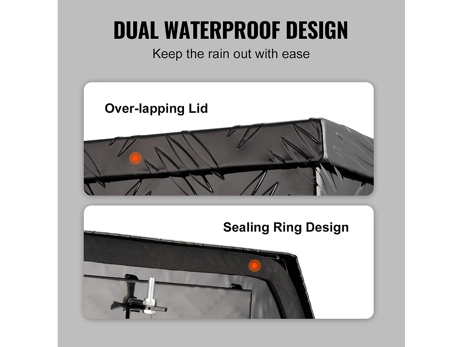 Scatola Porta Attrezzi per Rimorchio SucceBuy, 99 x 42 x 30 cm, in Lega di Alluminio e Chiavi di Chiusura