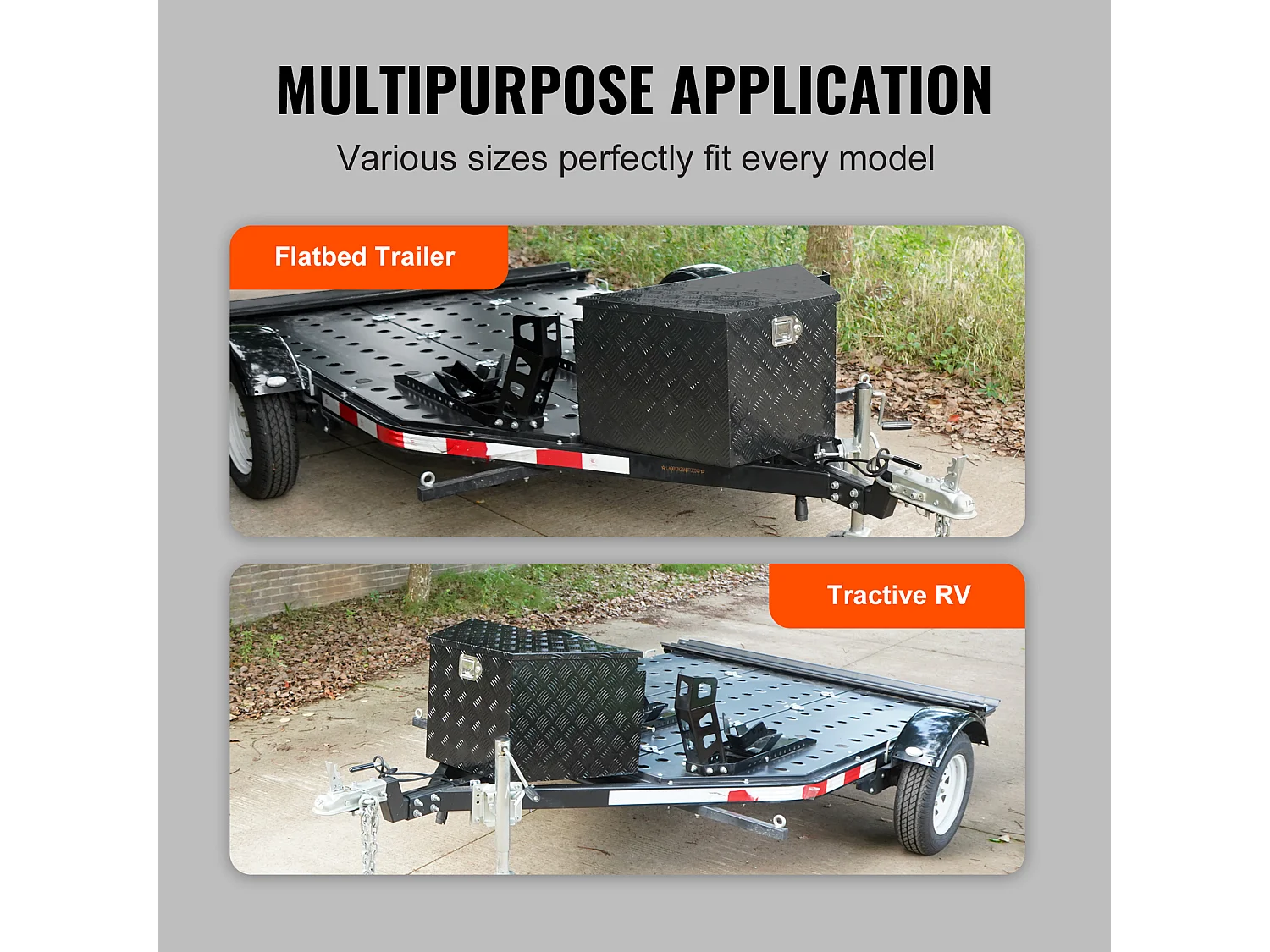 Scatola Porta Attrezzi per Rimorchio SucceBuy, 99 x 42 x 30 cm, in Lega di Alluminio e Chiavi di Chiusura