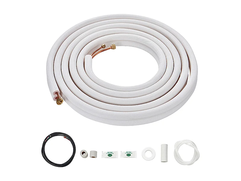 Tube SucceBuy Mini Split Line Set 6,4 x 12,7 mm x 4876,8 mm Tube en Cuivre pour AC avec Câble de Connexion