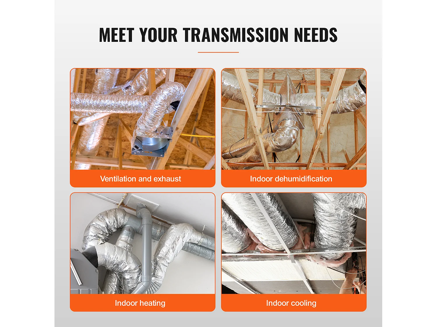 Isoliertes Flexibles Rohr SucceBuy für Trocknerlüftung 10.16CM x 760CM, CVC, Feuersicherheit R-6