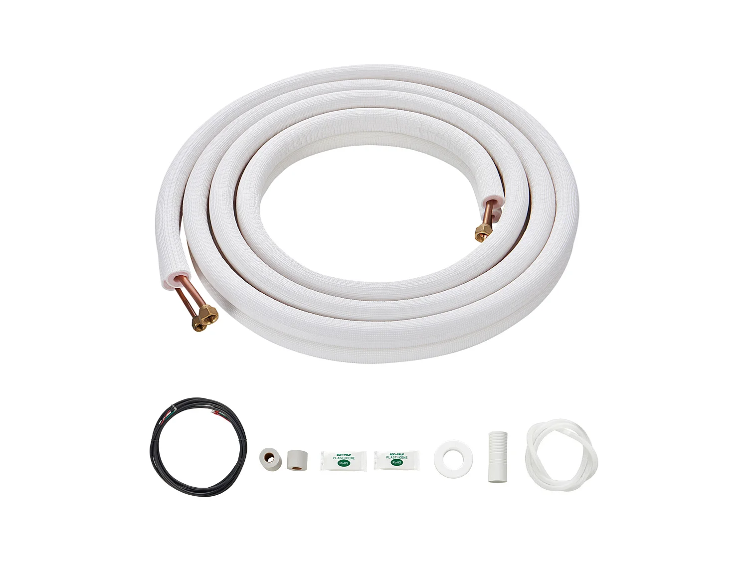 Tube SucceBuy Ensemble de Mini-Lignes Divisées 6,4 x 9,5 mm x 4877 mm Tubes en Cuivre avec Câble CA