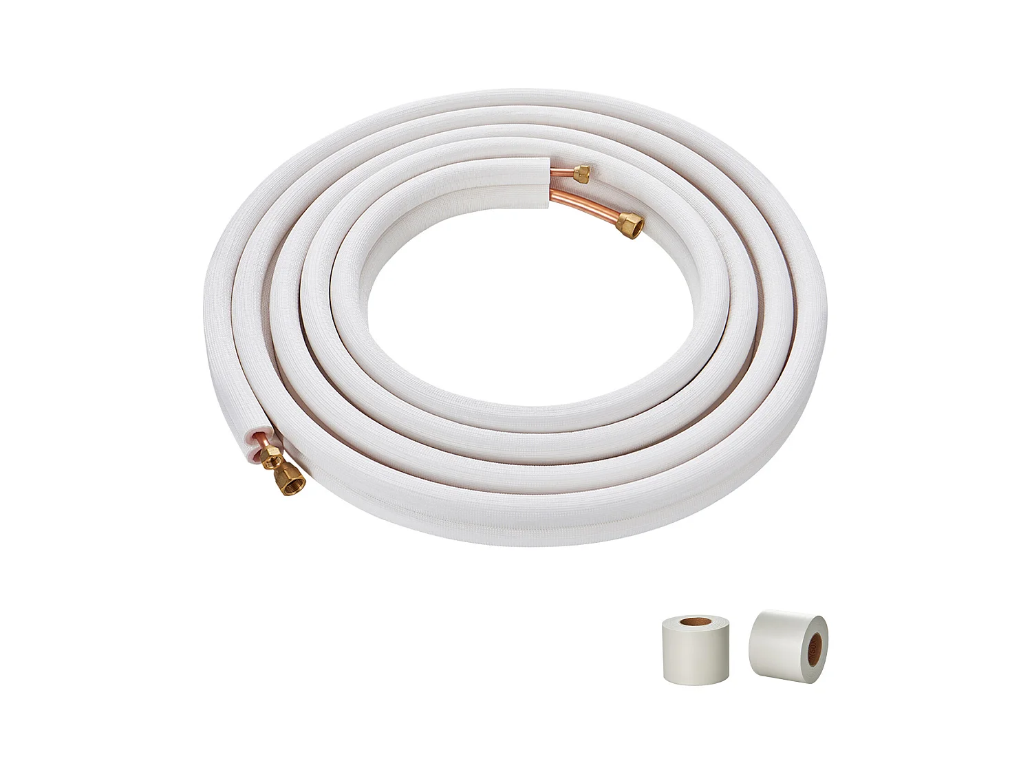 Tubo SucceBuy Conjunto de Mini-Linhas Divididas 6,4 x 9,5 x 7620 mm, Tubos de Cobre Isolados para Ar Condicionado sem Duto