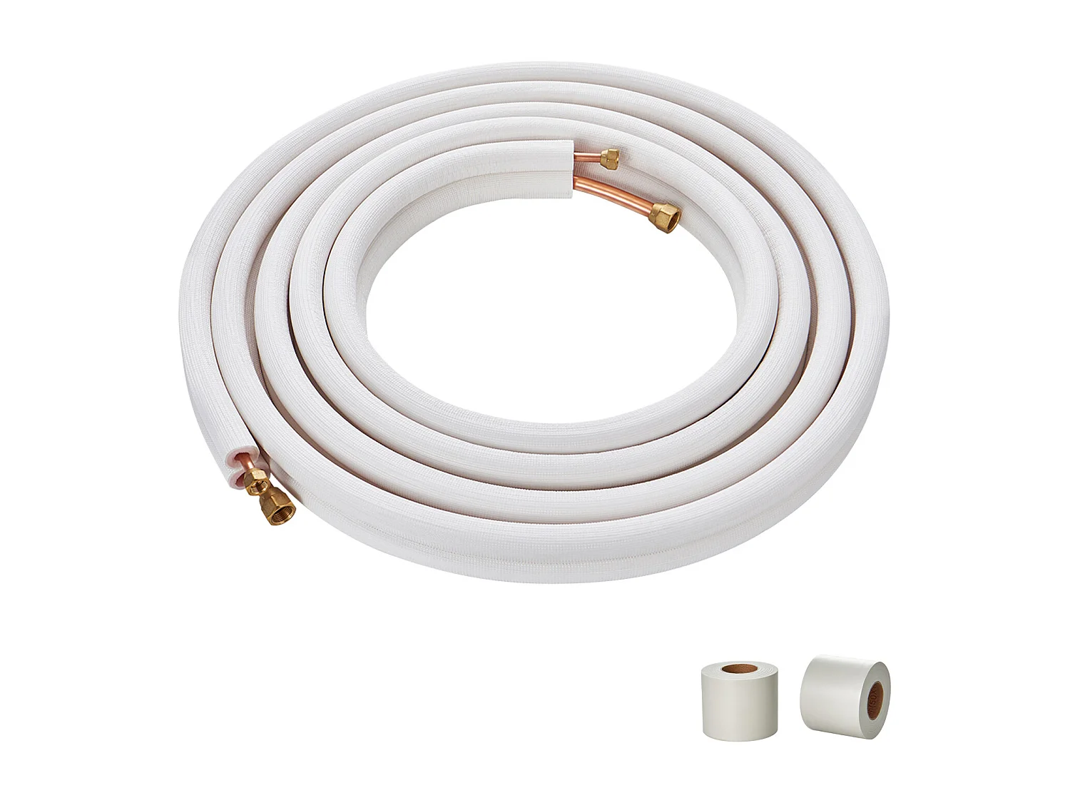 Tube SucceBuy Ensemble de Mini-Lignes Divisées 6,4 x 9,5 x 7620 mm, Tubes en Cuivre Isolés pour Climatiseur sans Conduit