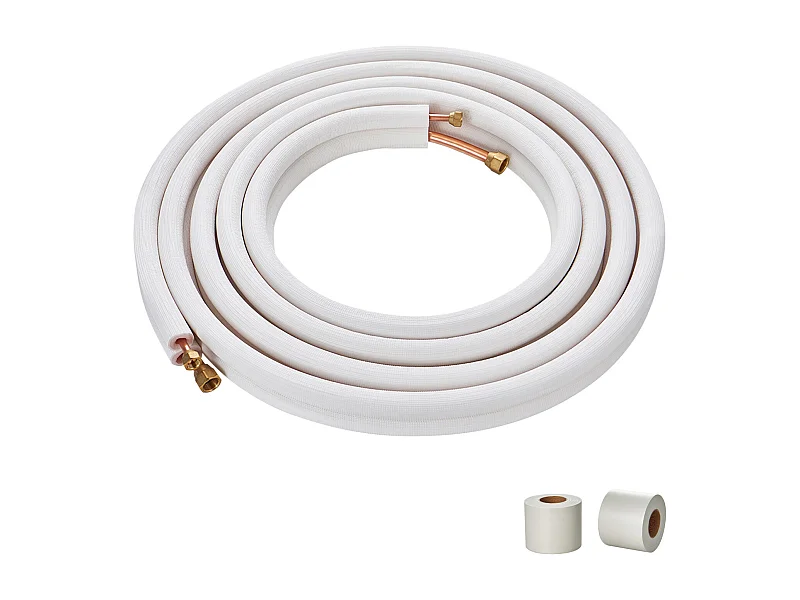 Tube SucceBuy Ensemble de Mini-Lignes Divisées 6,4 x 9,5 x 7620 mm, Tubes en Cuivre Isolés pour Climatiseur sans Conduit