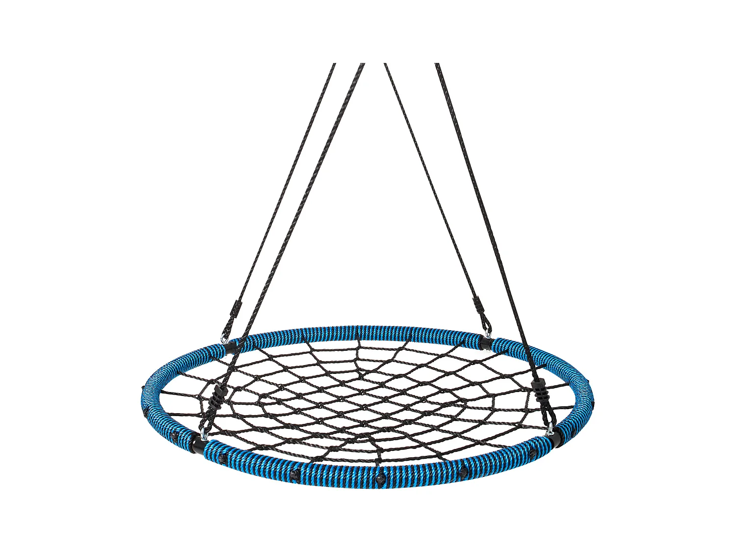 Balançoire Ronde SucceBuy en Toile D'Araignée de 102 cm, pour Enfants en Extérieur, 340 kg, Siège en Corde Tissée Stable avec Sangles et Cordes Réglables