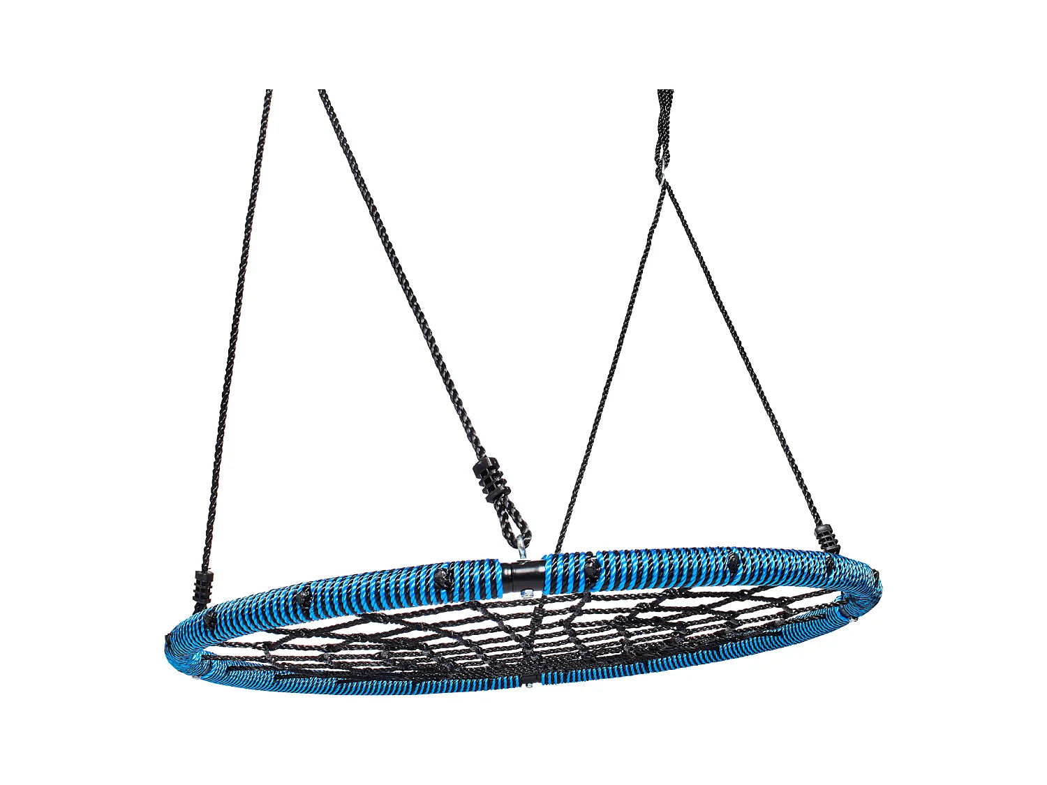 Balançoire Ronde SucceBuy en Toile D'Araignée de 102 cm, pour Enfants en Extérieur, 340 kg, Siège en Corde Tissée Stable avec Sangles et Cordes Réglables