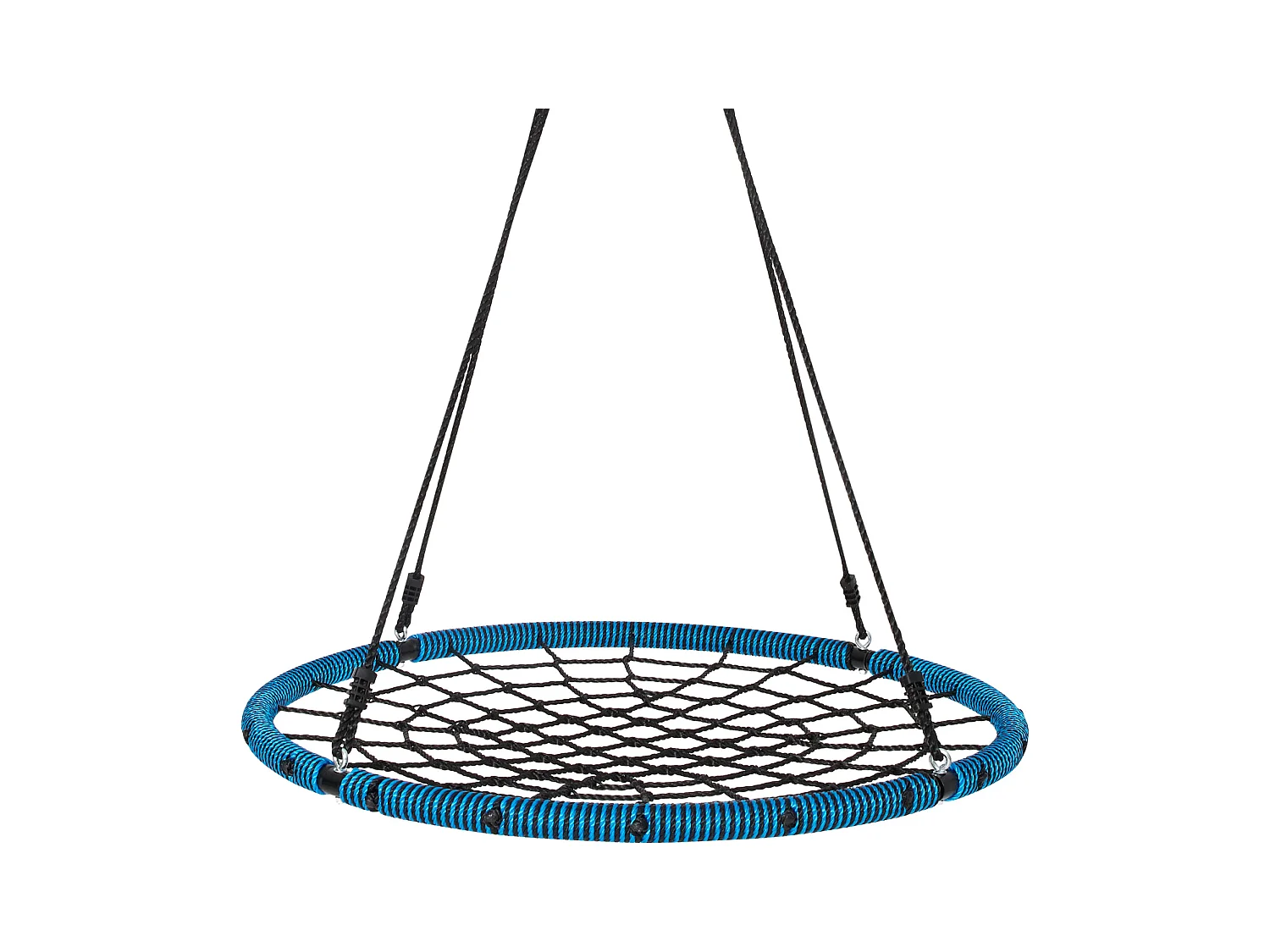 Balançoire Ronde SucceBuy en Toile D'Araignée de 102 cm, pour Enfants en Extérieur, 340 kg, Siège en Corde Tissée Stable avec Sangles et Cordes Réglables