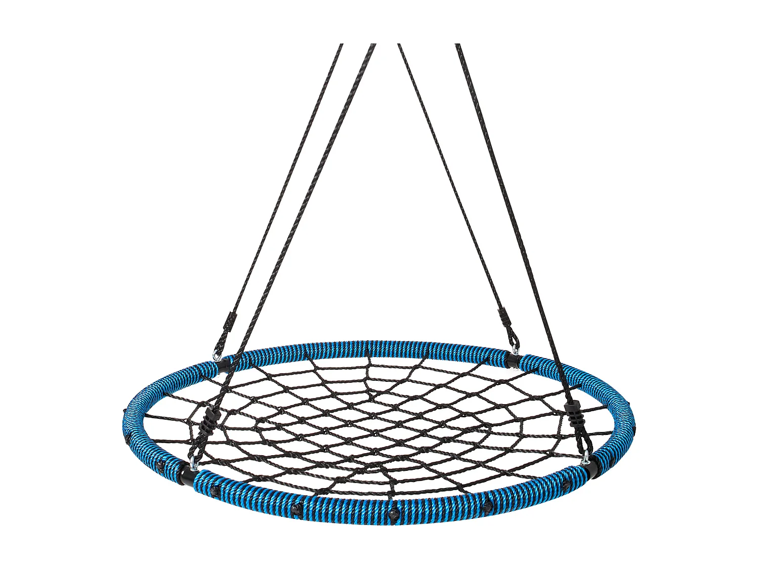 Balançoire Ronde SucceBuy en Toile D'Araignée de 102 cm, pour Enfants en Extérieur, 340 kg, Siège en Corde Tissée Stable avec Sangles et Cordes Réglables