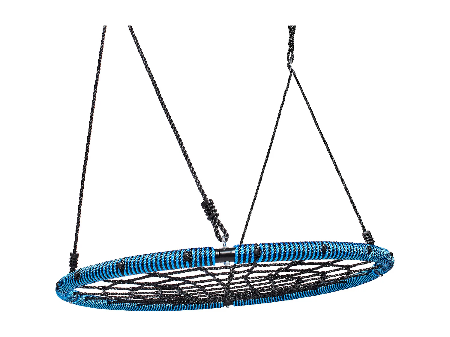 Balançoire Ronde SucceBuy en Toile D'Araignée de 102 cm, pour Enfants en Extérieur, 340 kg, Siège en Corde Tissée Stable avec Sangles et Cordes Réglables