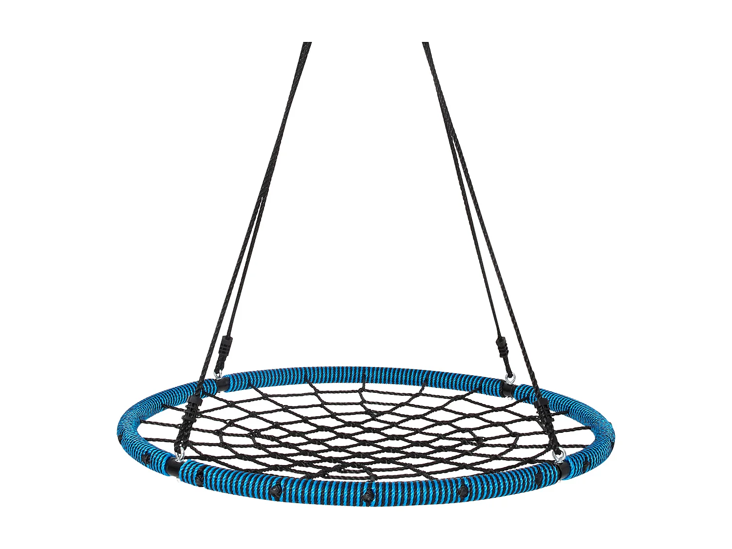 Balançoire Ronde SucceBuy en Toile D'Araignée de 102 cm, pour Enfants en Extérieur, 340 kg, Siège en Corde Tissée Stable avec Sangles et Cordes Réglables