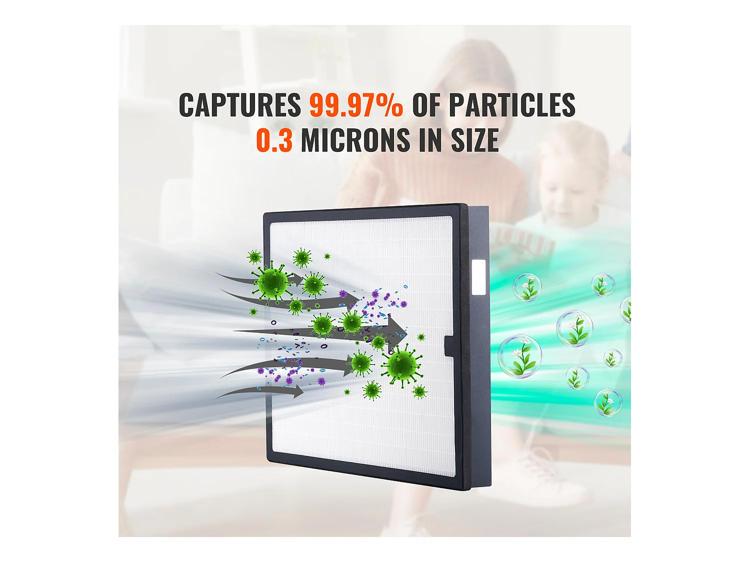 Filtre à Air HEPA de Remplacement SucceBuy 40cm x 40cm pour Epurateur d'Air, Idéal pour Améliorer la Qualité de l'Air Intérieur et Réduire les Allergènes