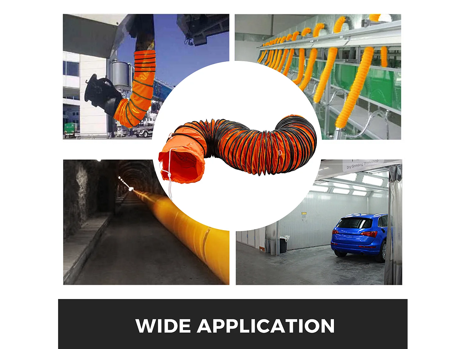 Tubo SucceBuy Tubo Flexibile in PVC di 762 CM per Ventilatore di Estrazione di 25,4CM di Diametro, 250 mm