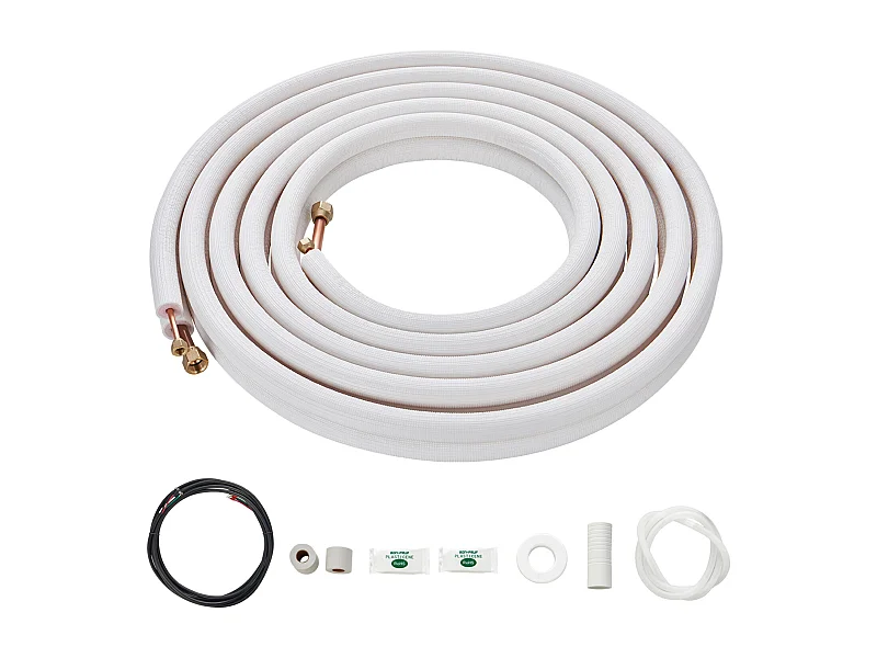 Tubo SucceBuy Kit de Líneas Mini Split 6,4 x 12,7 x 7620 mm Tubo de Cobre para AC con Cable de Conexión