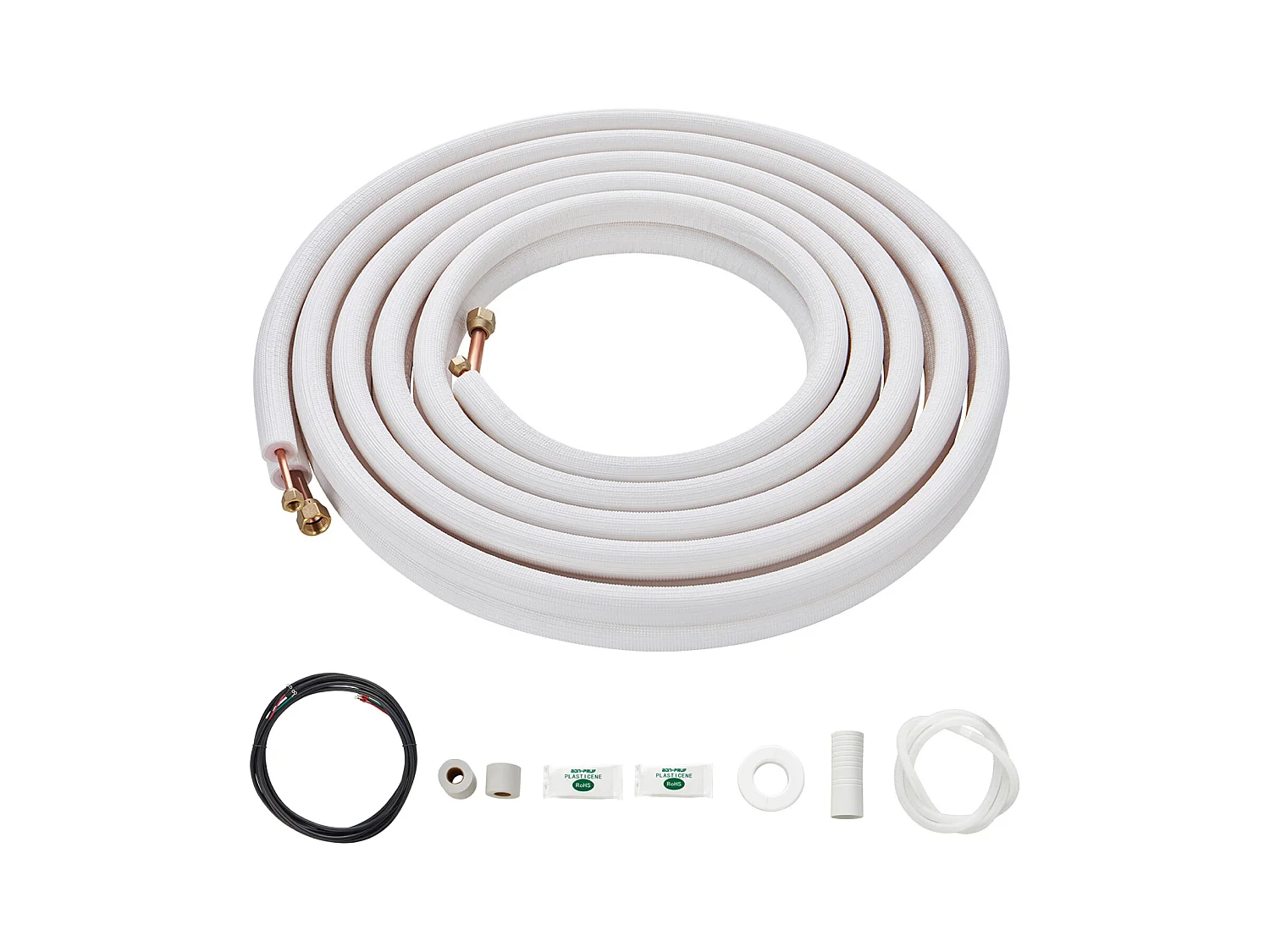 Tube SucceBuy Mini Split Line Set 6,4 x 12,7 x 7620 mm Tube en Cuivre pour AC avec Câble de Connexion