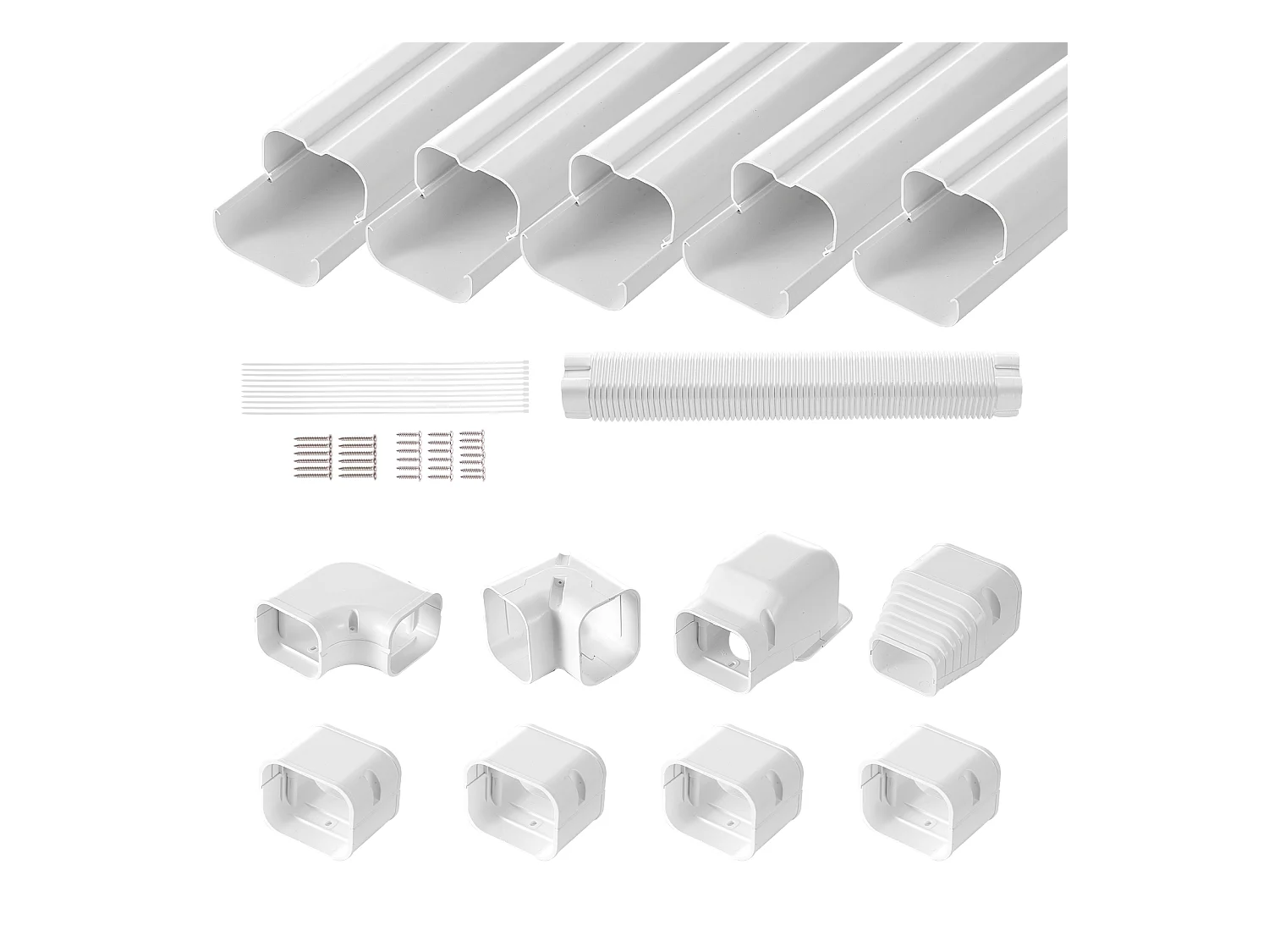 Leitungdeckel SucceBuy, 310 x 7,6 cm für Mini-Split/Klimaanlage, aus PVC, mit Geraden Schläuchen Flexibel