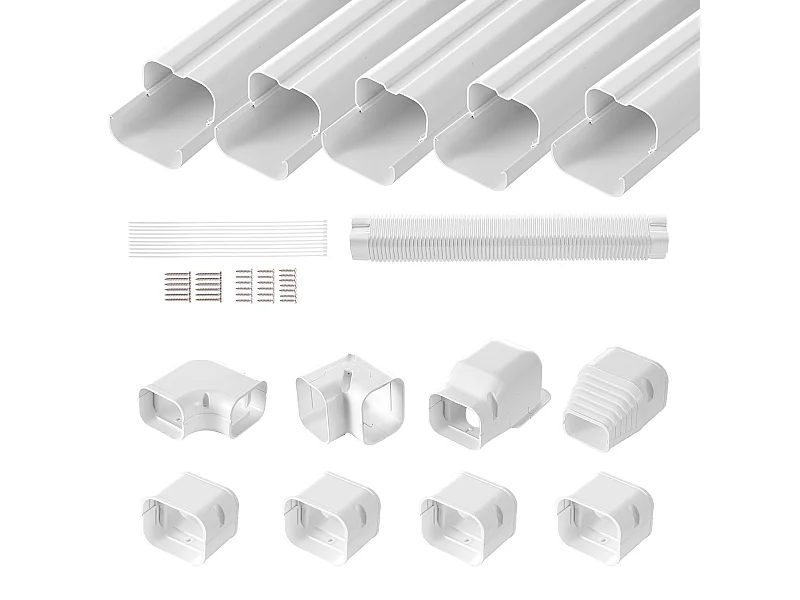 Afdekking SucceBuy, 310 x 7,6 cm voor Mini-Split/Airconditioner, van PVC, met Rechte Slangen Flexibel