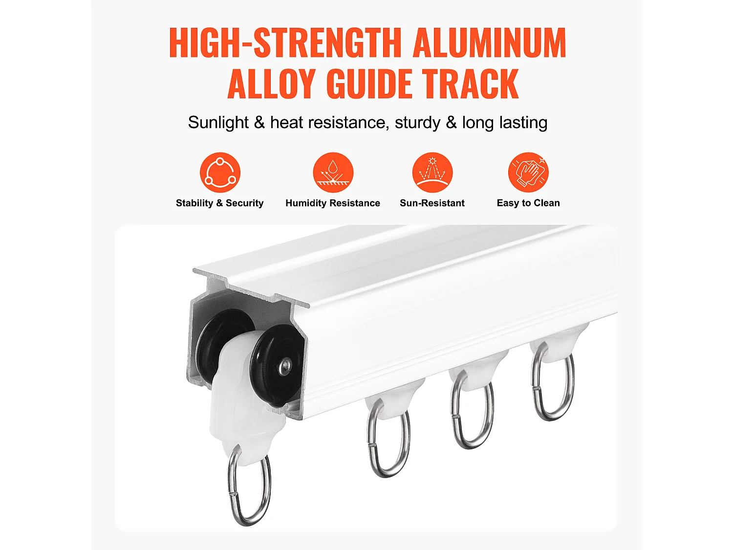 Set di Guide SucceBuy per Tendaggi a Soffitto da 180cm, Divisorio per Stanza con Ganci, Sistema di Tendaggio Scorrevole per Divisorio per Stanza, Bianco