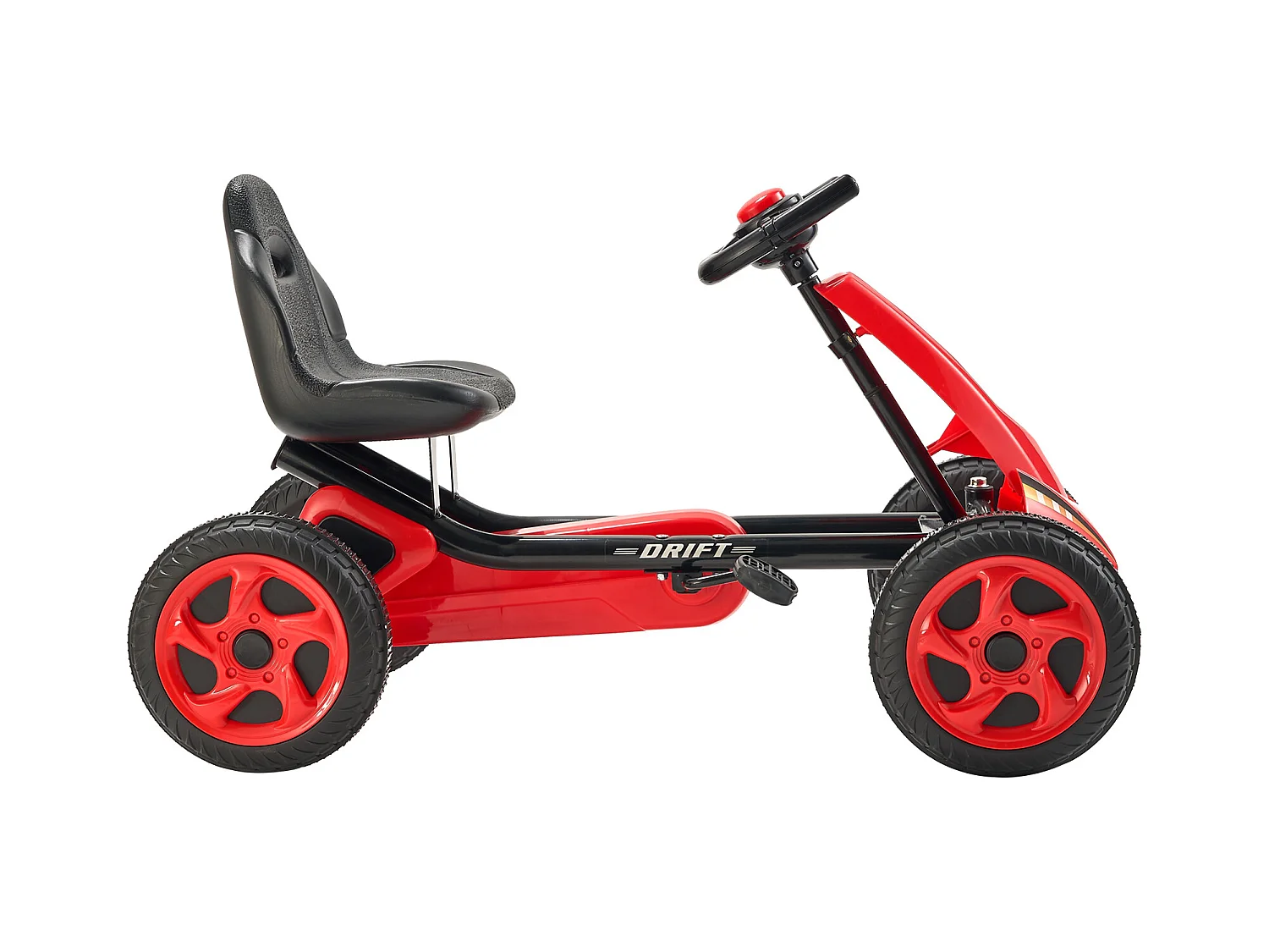 Kart à Pédales Enfant, SucceBuy Go Kart 4 Roues à Pédales pour Enfants de 3 à 8 Ans, Siège Réglable, Rouge
