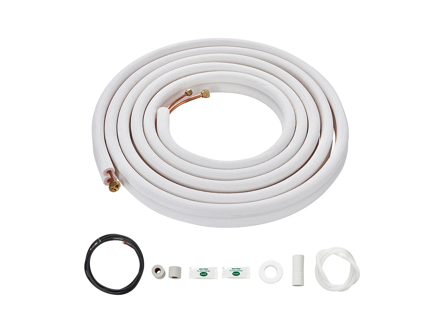 Tube SucceBuy Mini Split Line Set 6,4 x 9,5 x 7620 mm Tube en Cuivre pour AC avec Câble de Connexion