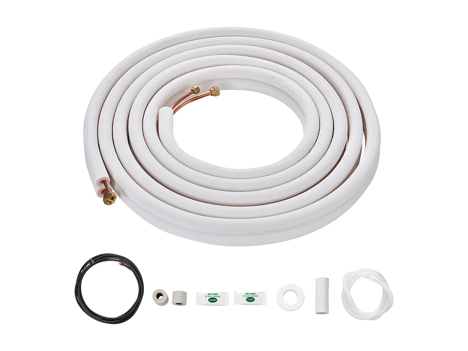 Tube SucceBuy Mini Split Line Set 6,4 x 9,5 x 7620 mm Tube en Cuivre pour AC avec Câble de Connexion