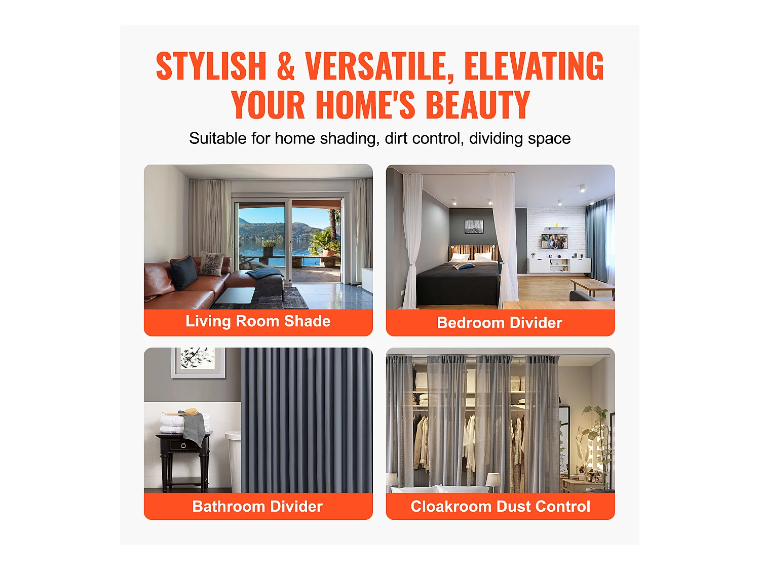 Ensemble de Rails SucceBuy pour Rideaux de Plafond 360cm, Système Coulissant pour Rideaux, Crochets et Quincaillerie, Blanc pour Salon et Chambre à Coucher