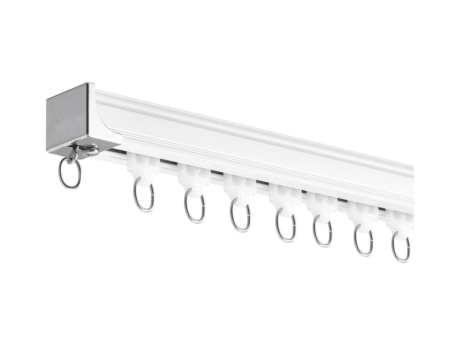 Ensemble de Rails SucceBuy pour Rideaux de Plafond 360cm, Système Coulissant pour Rideaux, Crochets et Quincaillerie, Blanc pour Salon et Chambre à Coucher