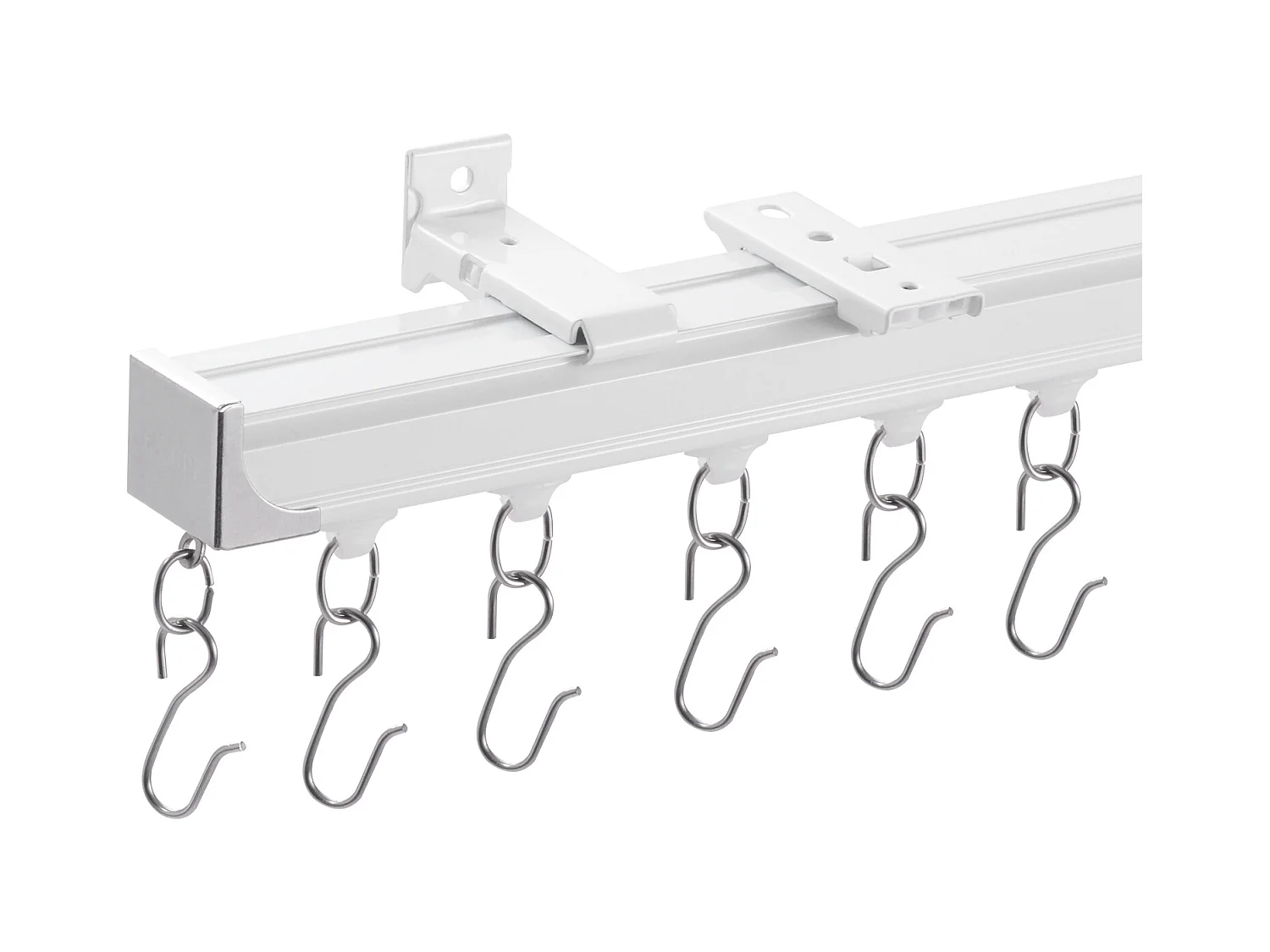 Ensemble de Rails SucceBuy pour Rideaux de Plafond 360cm, Système Coulissant pour Rideaux, Crochets et Quincaillerie, Blanc pour Salon et Chambre à Coucher