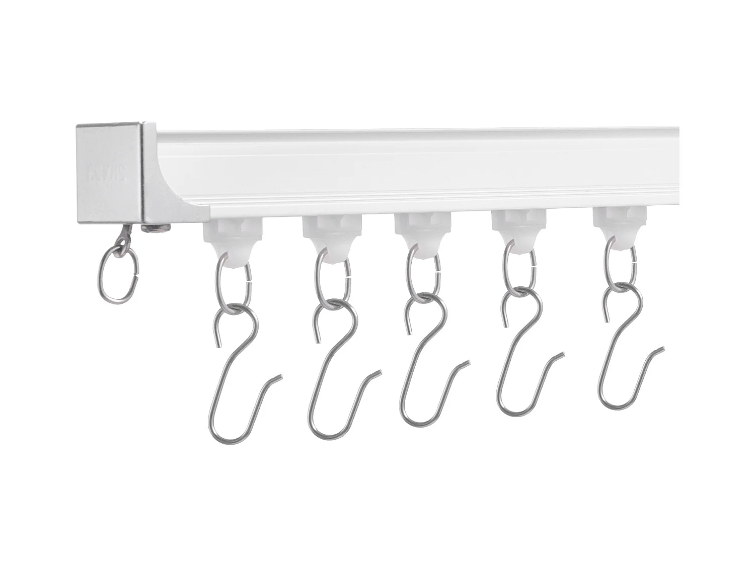 Ensemble de Rails SucceBuy pour Rideaux de Plafond 360cm, Système Coulissant pour Rideaux, Crochets et Quincaillerie, Blanc pour Salon et Chambre à Coucher
